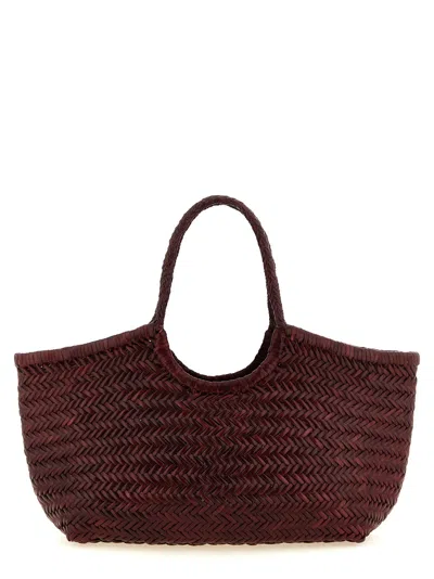 Dragon Diffusion Big Nantucket Woven Leather Shoulder Bag In Red