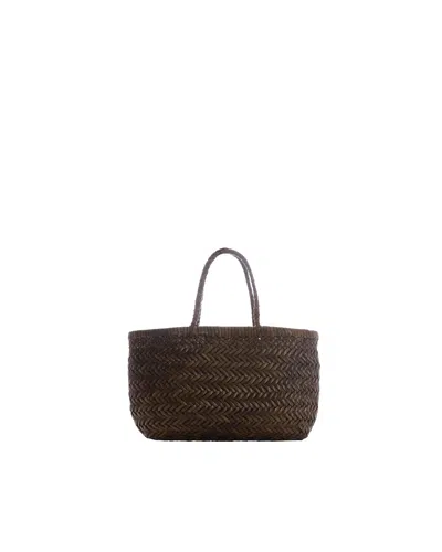 Dragon Diffusion Borsa A Mano Mini Flat Gora Kaki In Brown