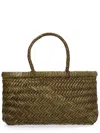 Dragon Diffusion Flat Gora Mini Tote Woven Rectangular In Brown