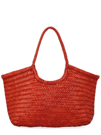 Dragon Diffusion Borsa Nantucket Large In Pelle Intrecciata In Orange
