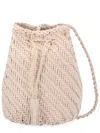 Dragon Diffusion Pompom Woven Leather Shoulder Bag In Neutral