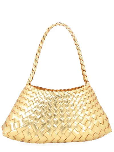 Dragon Diffusion Rosanna Mini Woven Metallic Leather Tote In Pink