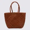 Dragon Diffusion Dark Orange Leather Grace Small Tote In Brown