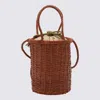 Dragon Diffusion Woven Bucket Bag Crossbody Strap In Brown