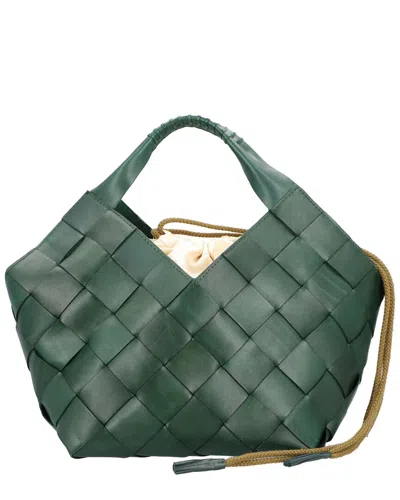 Dragon Diffusion Botteghe Leather Shoulder Bag In Green