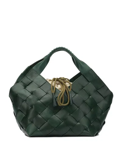 Dragon Diffusion Botteghe Leather Shoulder Bag In Green