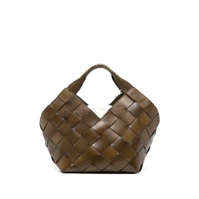 Dragon Diffusion Botteghe Woven Tote Bag In Green/brown