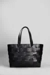 Dragon Diffusion Box Weave Basket Tote In Black Leather In Black