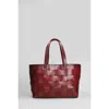 Dragon Diffusion Box Weave Basket Tote In Bordeaux Leather In Red
