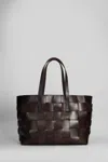 Dragon Diffusion Box Weave Basket Tote In Brown Leather In Brown