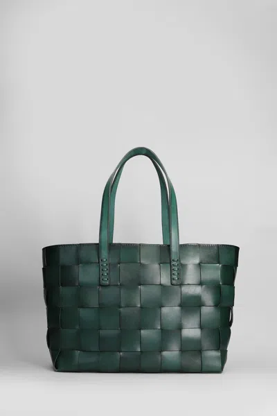 Dragon Diffusion Box Weave Basket Tote In Green Leather