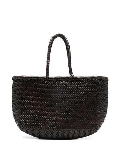 Dragon Diffusion Braided-handle Shoulder Bag In Brown