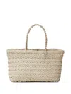 Dragon Diffusion Elegant 17 Cm Mini Leather Tote With Double Handles In White