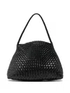 Dragon Diffusion Braided Leather Beach Bag In Black