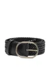 Dragon Diffusion Woven Leather Belt In Black