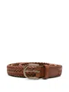 Dragon Diffusion Braided Leather Belt In Brown