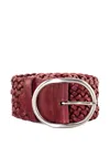 Dragon Diffusion Braided Leather Belt In Red