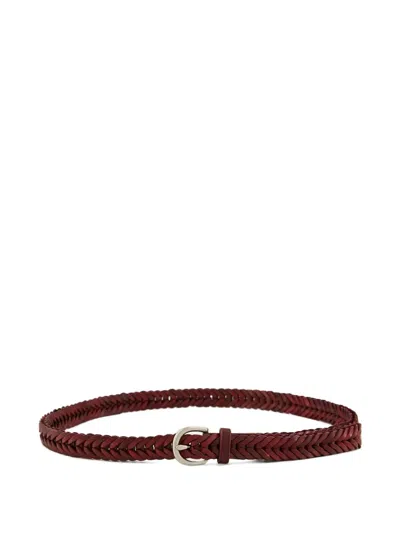 Dragon Diffusion Braided Leather Belt In Brown