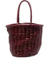Dragon Diffusion Braided Leather Bucket Bag In Red