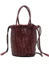 Dragon Diffusion Braided Leather Bucket Bag In Red