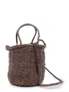 Dragon Diffusion Braided Leather Mini Basket Bag In Brown