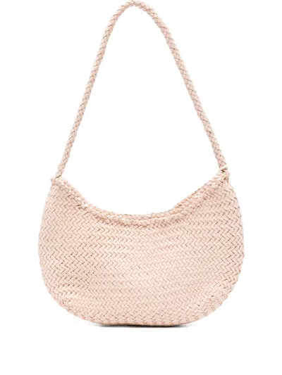 Dragon Diffusion Braided Leather Shoulder Bag In Neutral