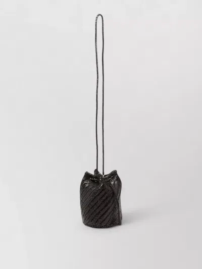 Dragon Diffusion Braided Strap Bucket Bag Woven Tassel In Black