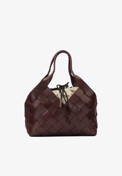 Dragon Diffusion Braided Tote Bag In Burgundy