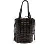 Dragon Diffusion Leather Woven Bucket Bag In Black