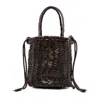 Dragon Diffusion Woven-leather Bucket Bag In Brown