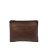 Dragon Diffusion Woven Leather Clutch Bag In Brown