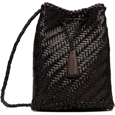 Dragon Diffusion Brown Pompom Double Jump Bag In Dark Brown