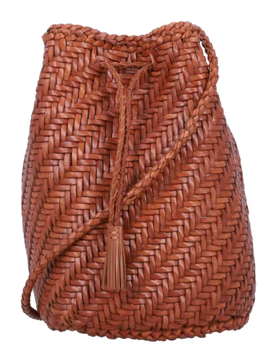 Dragon Diffusion Brown Pompom Double Jump Bucket Bag