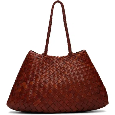 Dragon Diffusion Brown Santa Croce Big Tote In Tan Black Edge