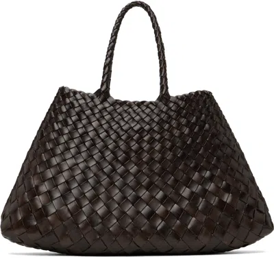 Dragon Diffusion Brown Santa Croce Small Tote In Dark Brown