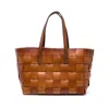Dragon Diffusion Woven Leather Tote Bag In Brown