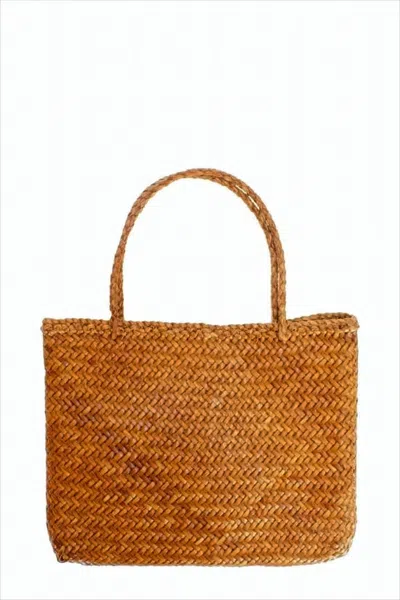 Dragon Diffusion Buffalo Leather Tote Bag With Woven Texture In White