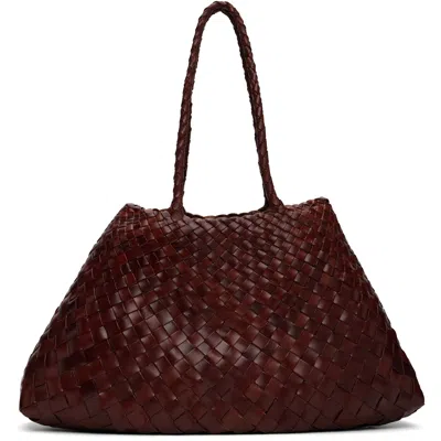 Dragon Diffusion Burgundy Santa Croce Big Tote In Bruciato