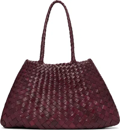 Dragon Diffusion Burgundy Santa Croce Big Tote In Orange