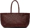 Dragon Diffusion Womens Bruciato Bamboo Triple Jump Small Leather Tote Bag In Burgundy