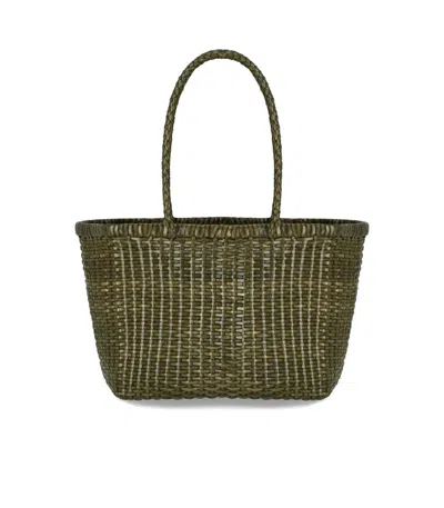 Dragon Diffusion B.weave Small Khaki Basket Bag In Green