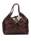 Dragon Diffusion Woven Shoulder Bag Featuring Top Handles In Burgundy