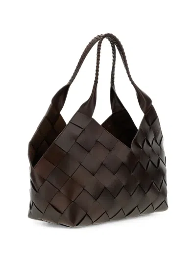 Dragon Diffusion Castello Woven Leather Tote Bag In Brown