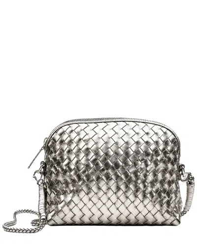 Dragon Diffusion Chunky Fellini Leather & Straw Pochette In Gray