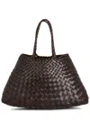 Dragon Diffusion Womens Dark Brown Santa Croce Woven-leather Top-handle Basket Bag In Brown