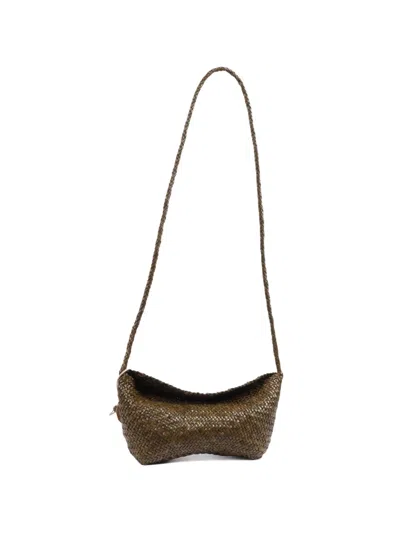 Dragon Diffusion Corsina Diagonal Weave Shoulder Bag In Brown