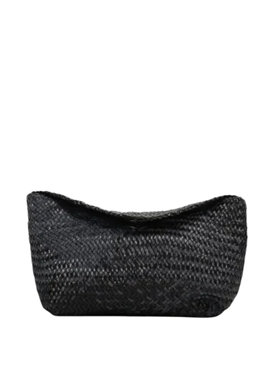 Dragon Diffusion Corsina Woven Leather Shoulder Bag In Black