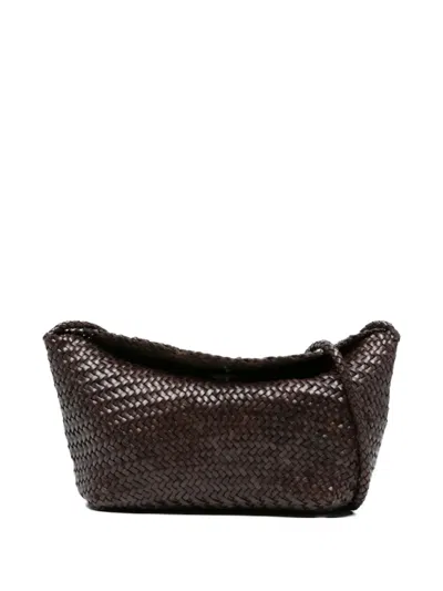 Dragon Diffusion Corsina Woven Shoulder Bag In Brown