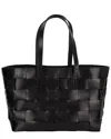 Dragon Diffusion Woven Rectangular Tote Bag With Dual Handles In Black