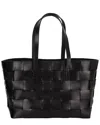 Dragon Diffusion Woven Rectangular Tote Bag With Dual Handles In Black